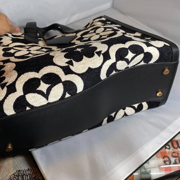 Kate Spade Flower Monogram Manhattan Chenille Large Tote - Picture 3 of 10